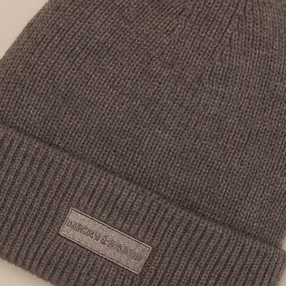 NWT Lucky Brand Grey Knit Beanie - Picture 5 of 5